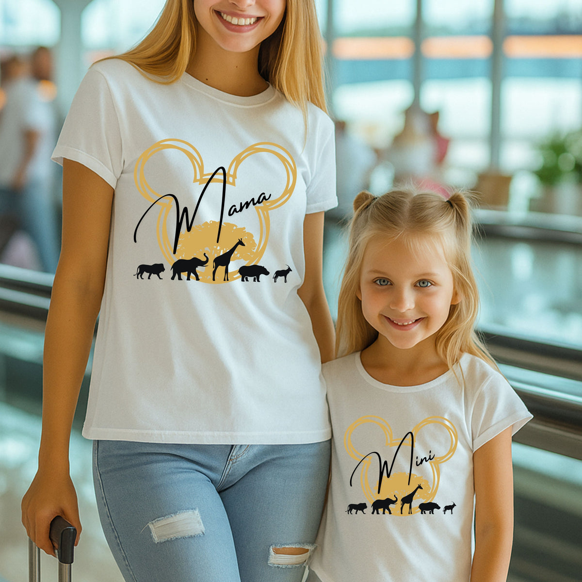 Geschenk zur Geburt | Mama & Mini Partnerlook Safari-Shirt & Body