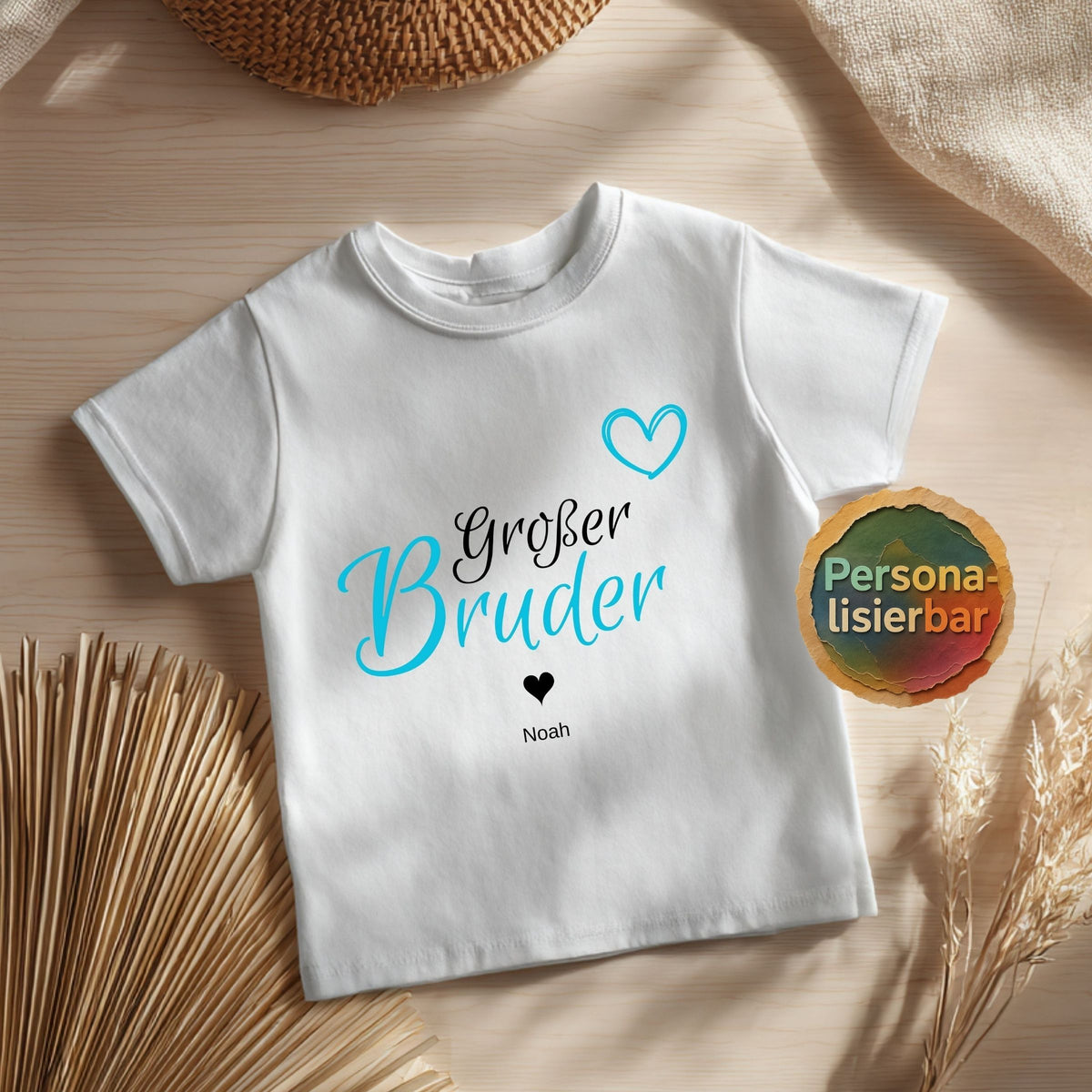 Geschwister Geschenk | Großer Kleiner Bruder Schwester Shirt mit Namen
