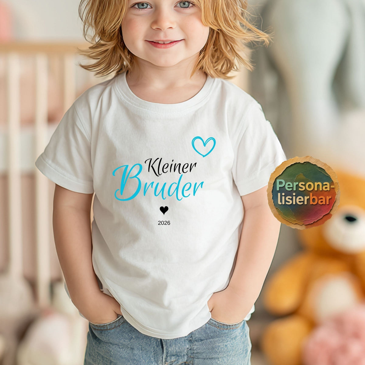 Geschwister Geschenk | Großer Kleiner Bruder Schwester Shirt mit Namen