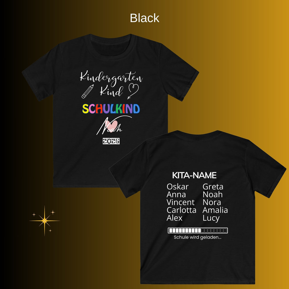 Schulkind Geschenk | Personalisiertes Kindergarten Kind T-Shirt mit Namen