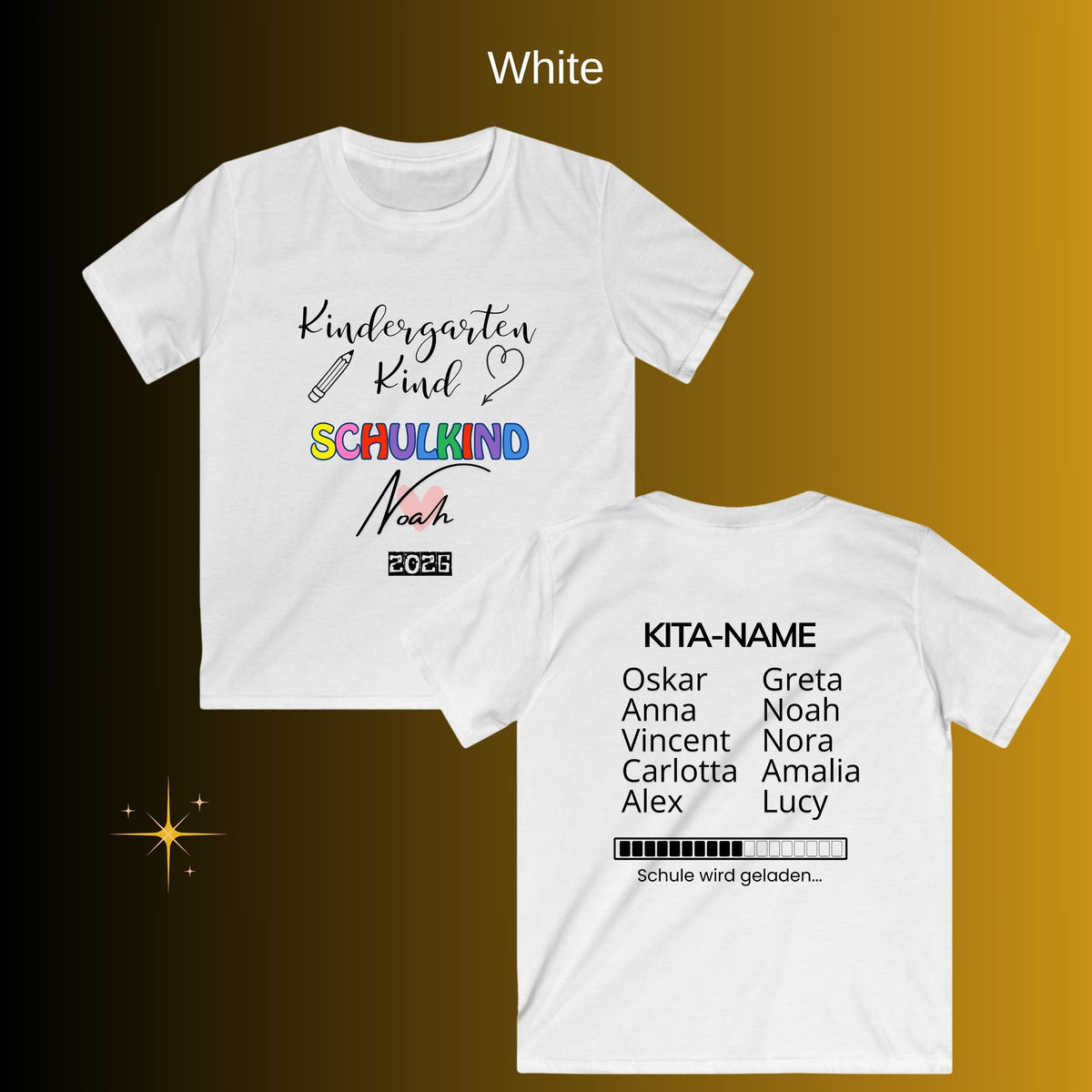 Schulkind Geschenk | Personalisiertes Kindergarten Kind T-Shirt mit Namen