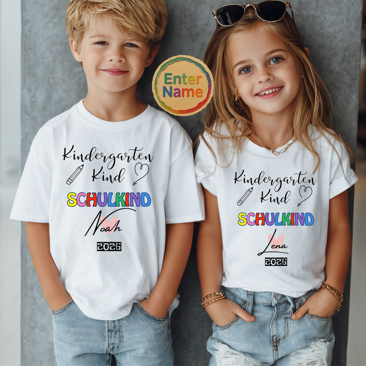 Schulkind Geschenk | Personalisiertes Kindergarten Kind T-Shirt mit Namen
