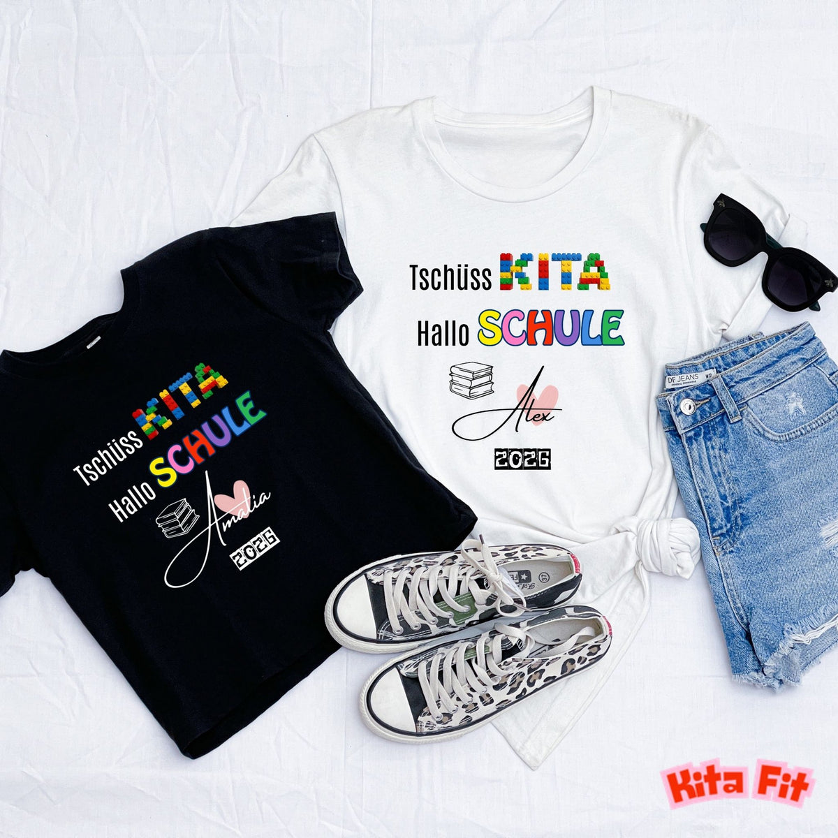 Kita Abschied Geschenk | Personalisiertes Tschüss Kita T-Shirt mit Namen
