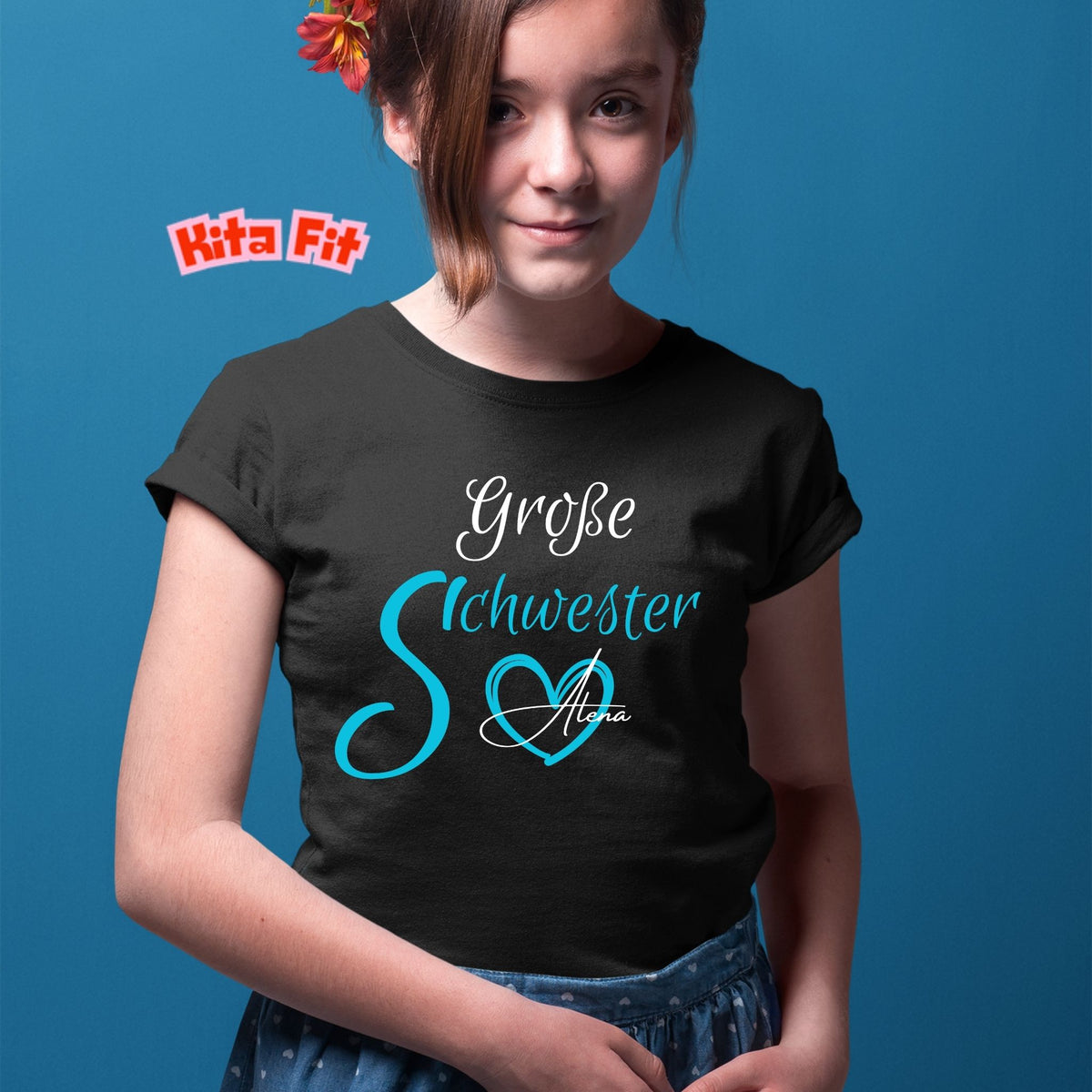 Geschwister Geschenk | Großer Bruder Kleine Schwester Shirt mit Namen