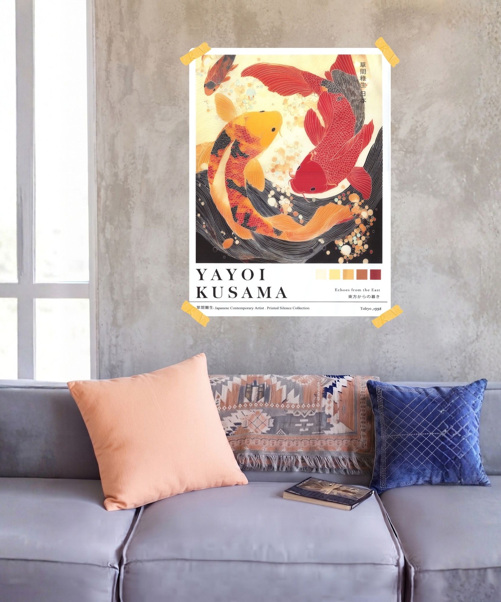 Japan Yayoi Kusama Poster | Asiatisches Fisch Leinwandbild Wanddeko