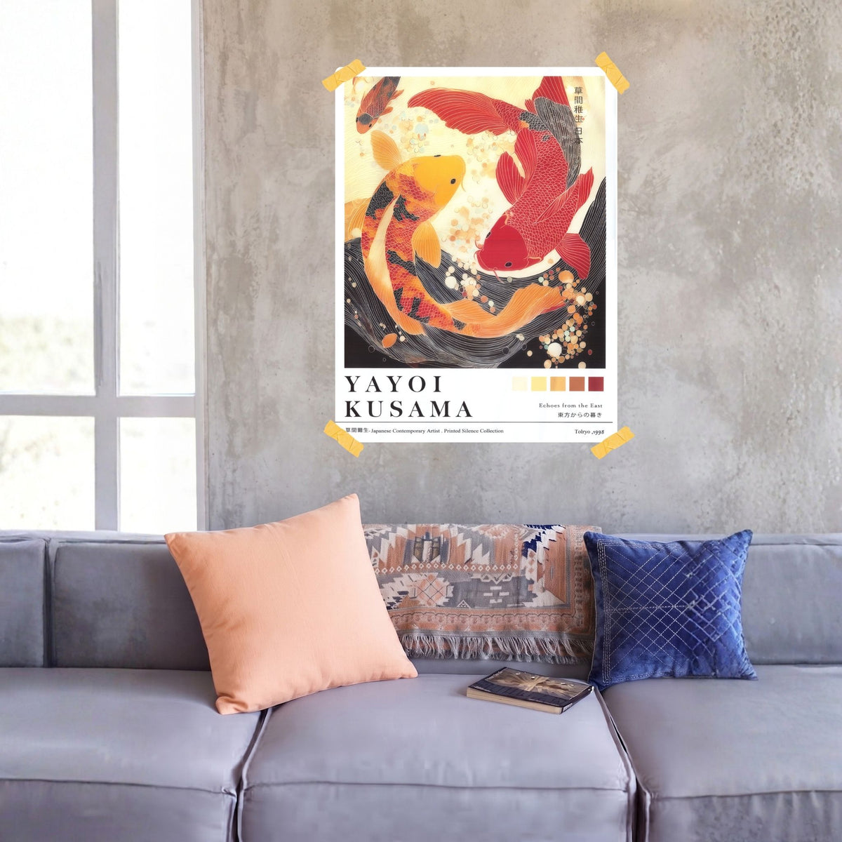 Japan Yayoi Kusama Poster | Asiatisches Fisch Leinwandbild Wanddeko