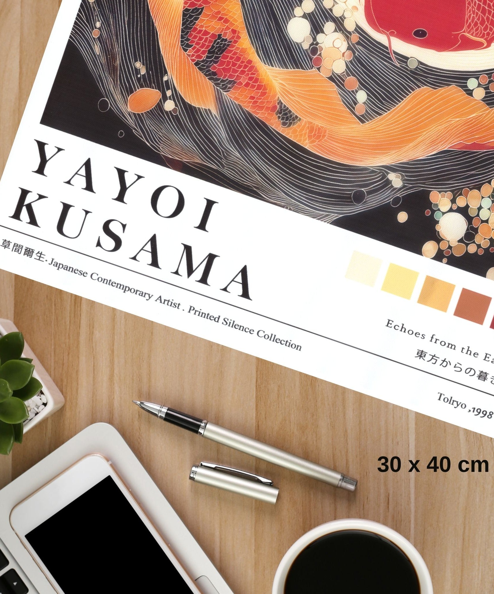 Japan Yayoi Kusama Poster | Asiatisches Fisch Leinwandbild Wanddeko