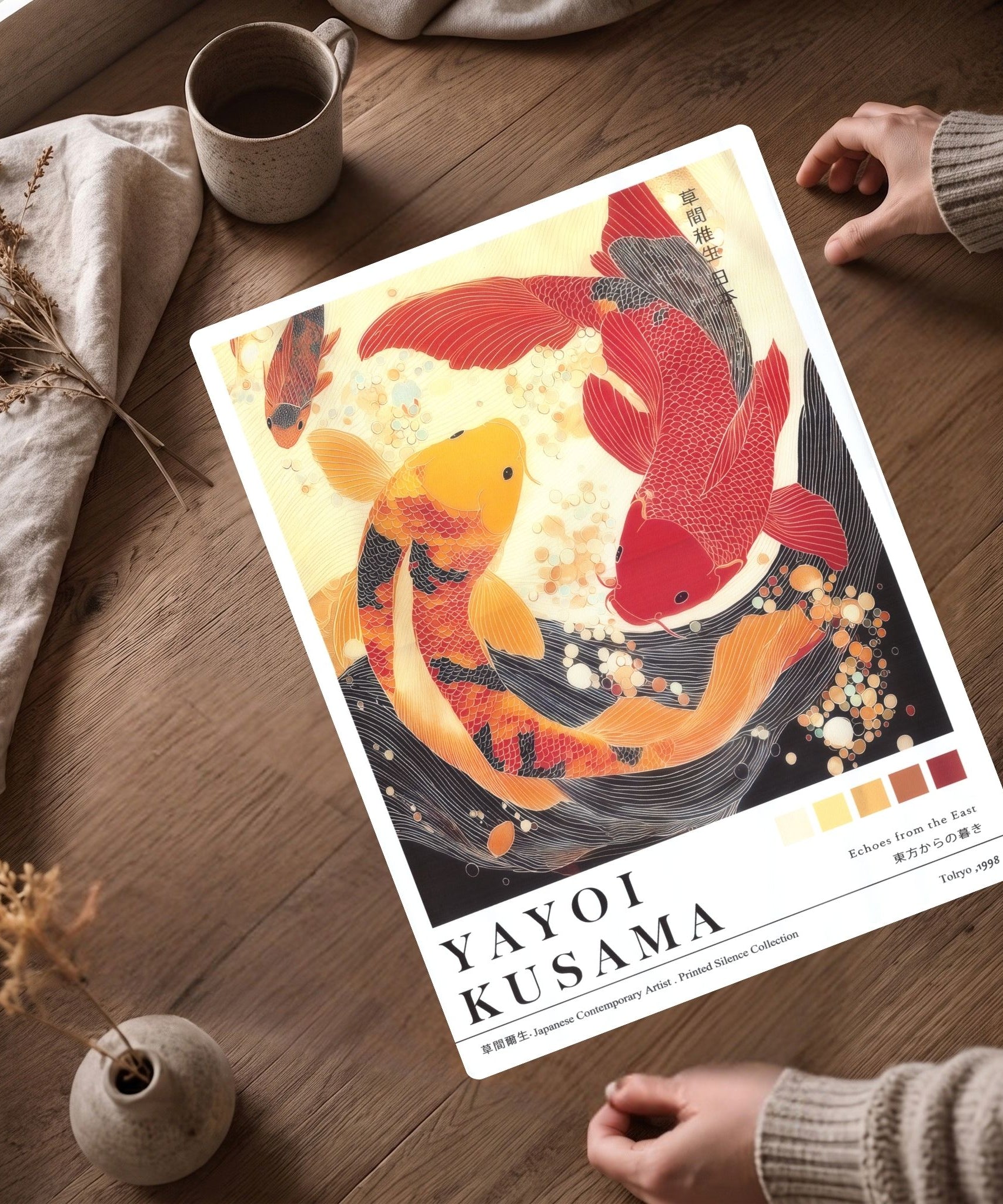 Japan Yayoi Kusama Poster | Asiatisches Fisch Leinwandbild Wanddeko