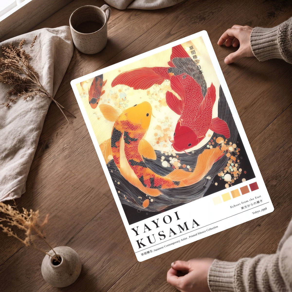 Japan Yayoi Kusama Poster | Asiatisches Fisch Leinwandbild Wanddeko