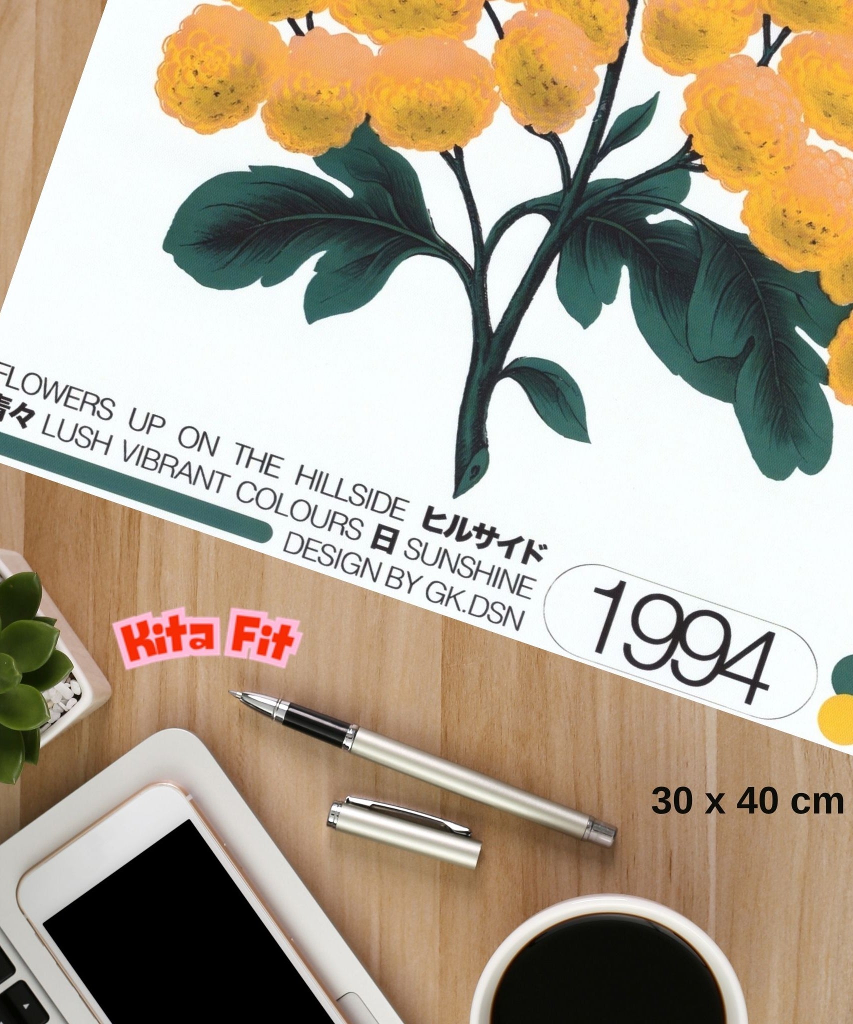 Vintage Blumen Poster | Japanisches Botanik Leinwandbild Wanddeko