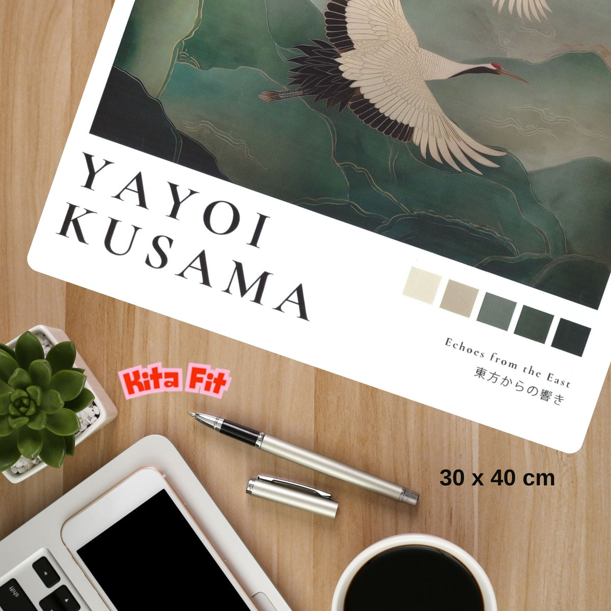 Japan Kraniche Poster | Asiatisches Berglandschaft Leinwandbild