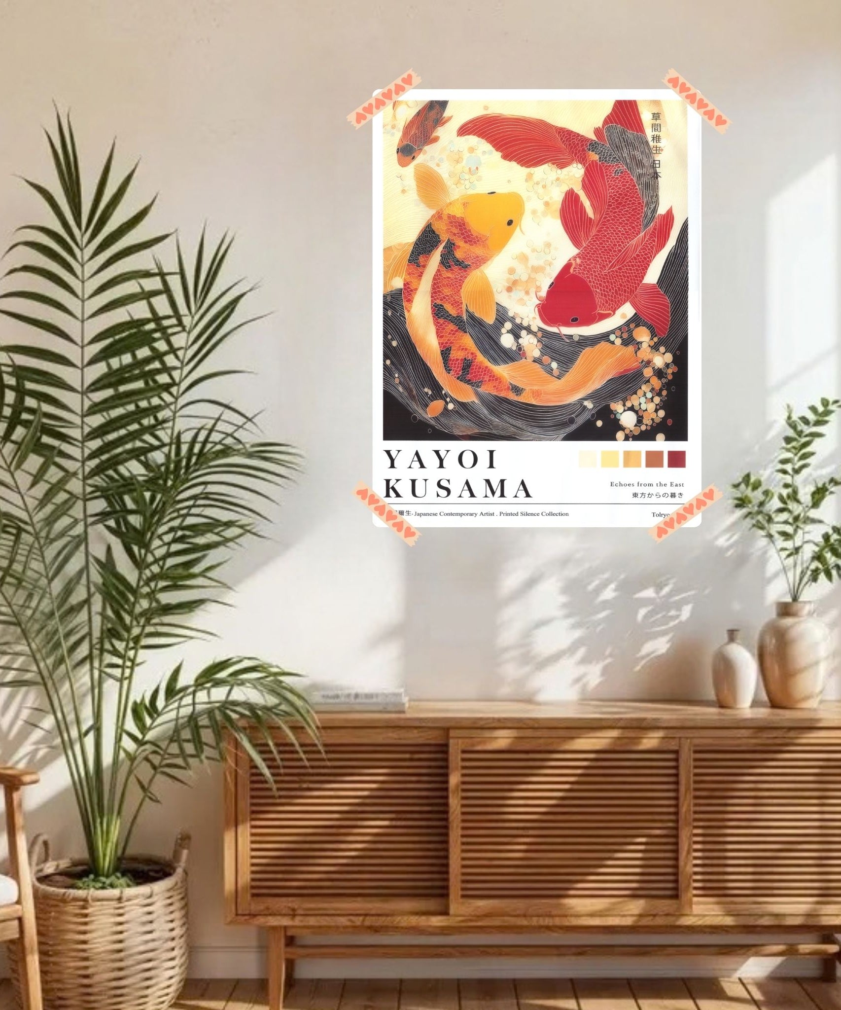 Japan Yayoi Kusama Poster | Asiatisches Fisch Leinwandbild Wanddeko