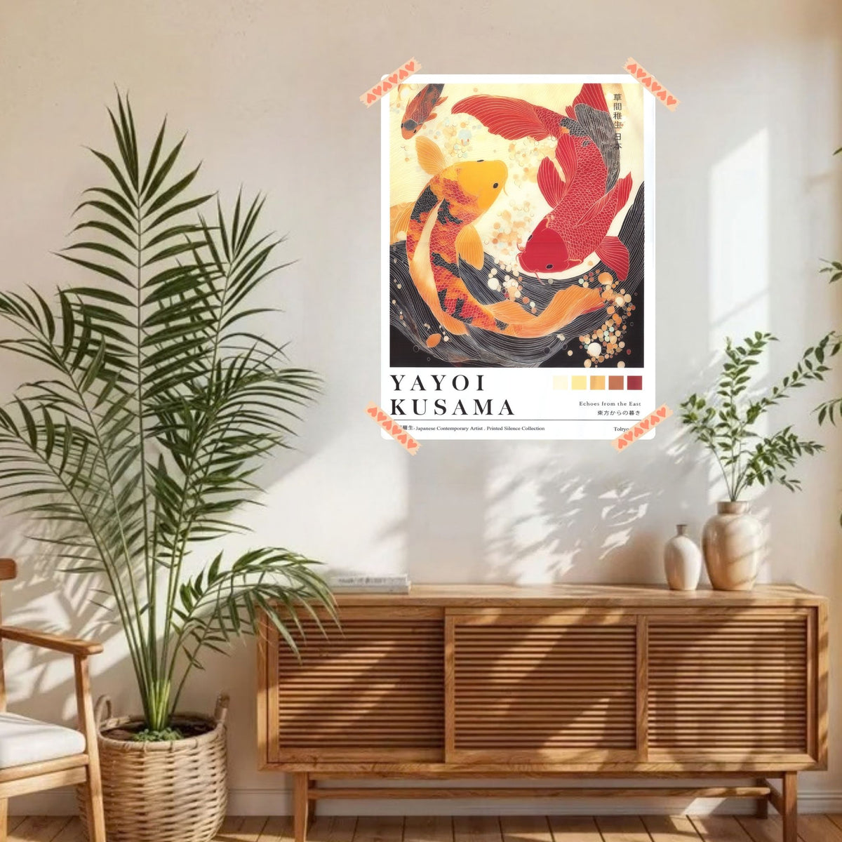 Japan Yayoi Kusama Poster | Asiatisches Fisch Leinwandbild Wanddeko