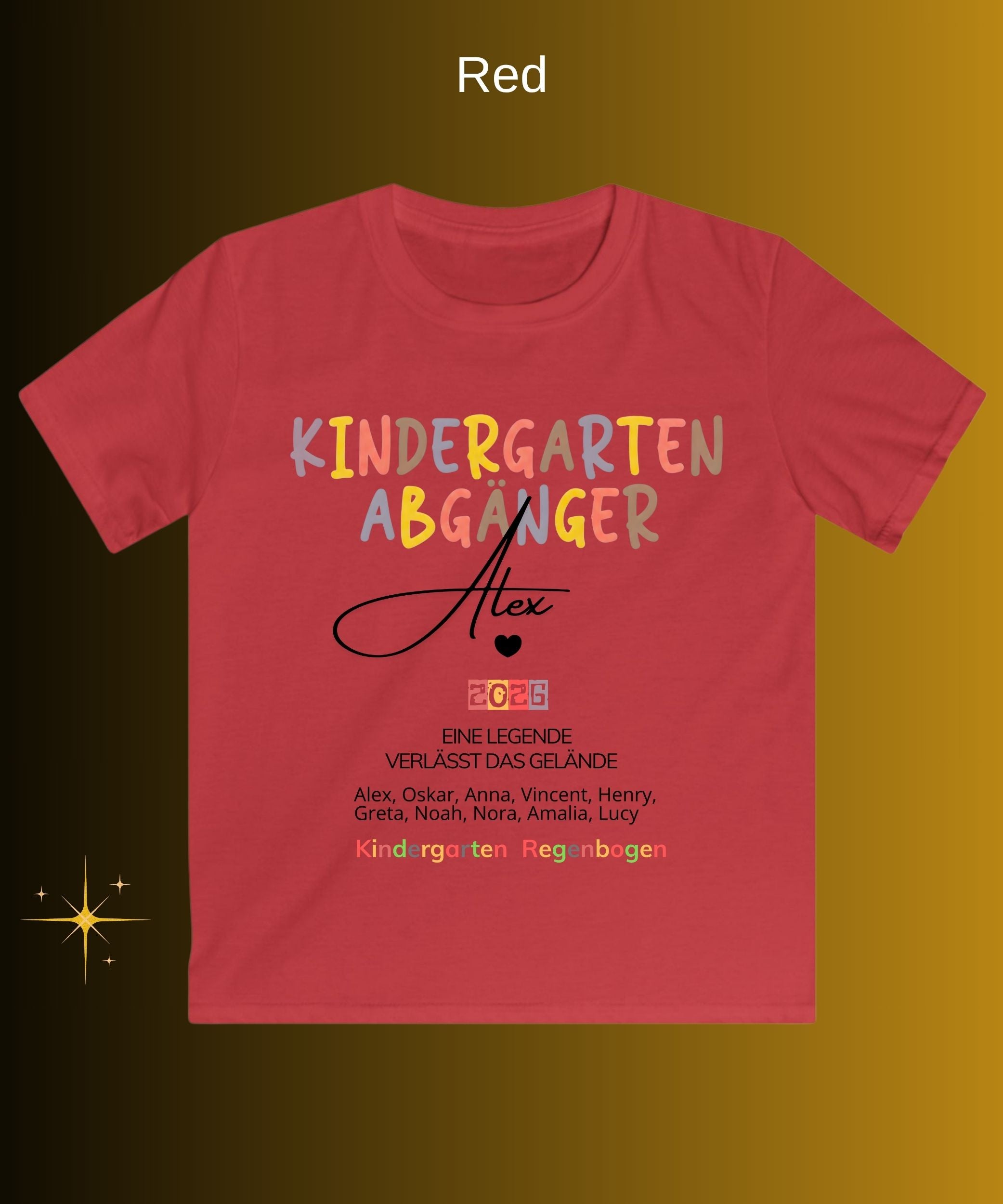 Kindergarten Abgänger Kids T-Shirt — Personalized Class Year Graduation Tee