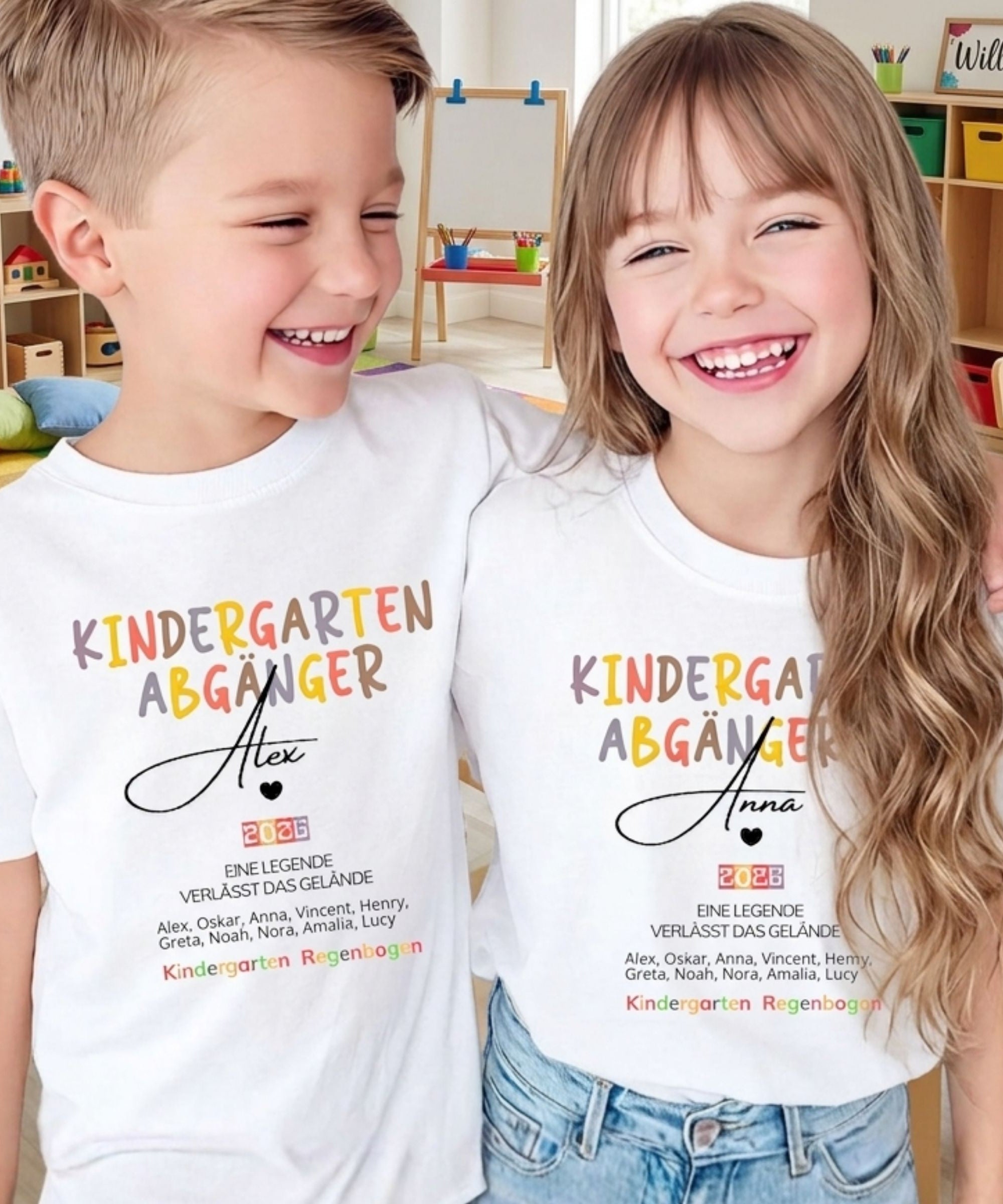 Kindergarten Abgänger Kids T-Shirt — Personalized Class Year Graduation Tee