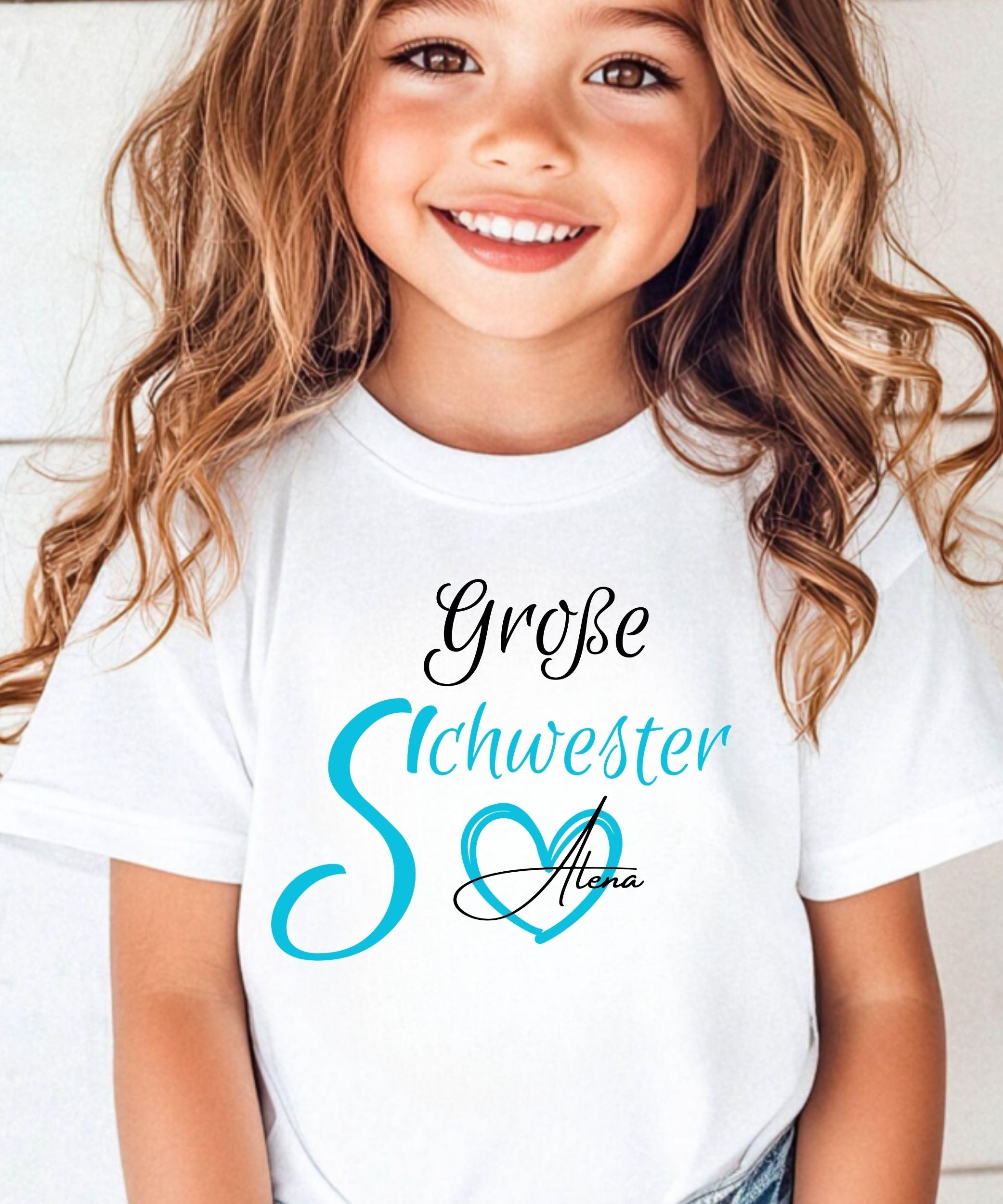 Geschwister Geschenk | Großer Bruder Kleine Schwester Shirt mit Namen