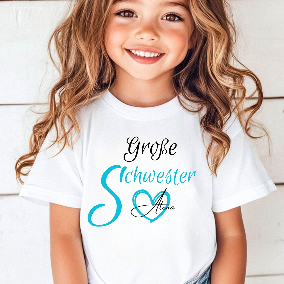 Geschwister Geschenk | Großer Bruder Kleine Schwester Shirt mit Namen