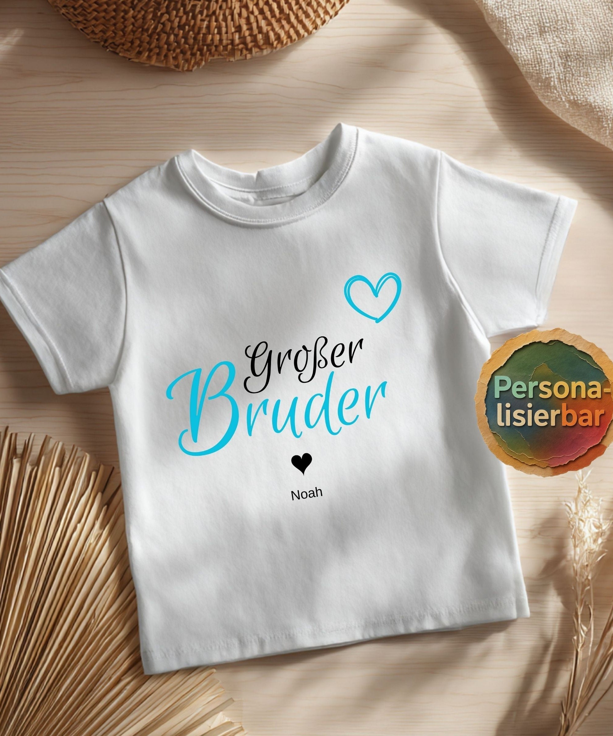 Geschwister Geschenk | Großer Kleiner Bruder Schwester Shirt mit Namen