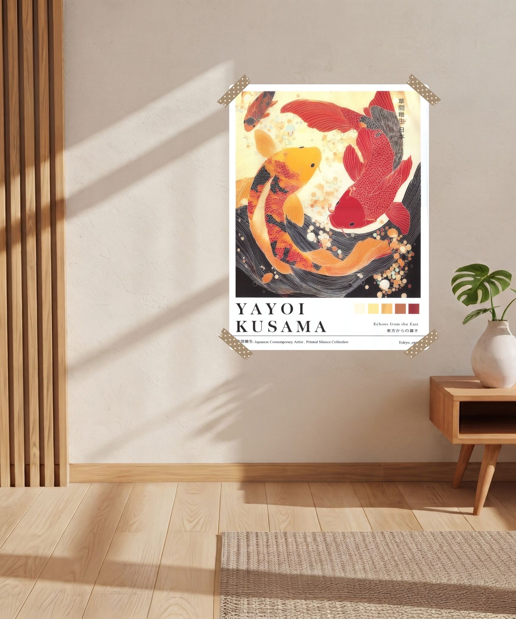 Japan Yayoi Kusama Poster | Asiatisches Fisch Leinwandbild Wanddeko