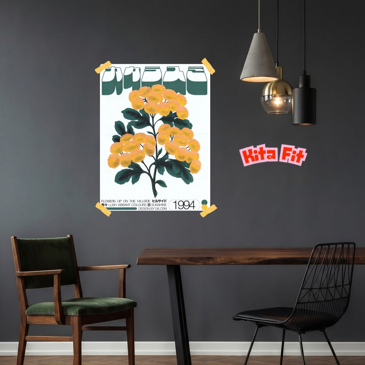 Vintage Blumen Poster | Japanisches Botanik Leinwandbild Wanddeko