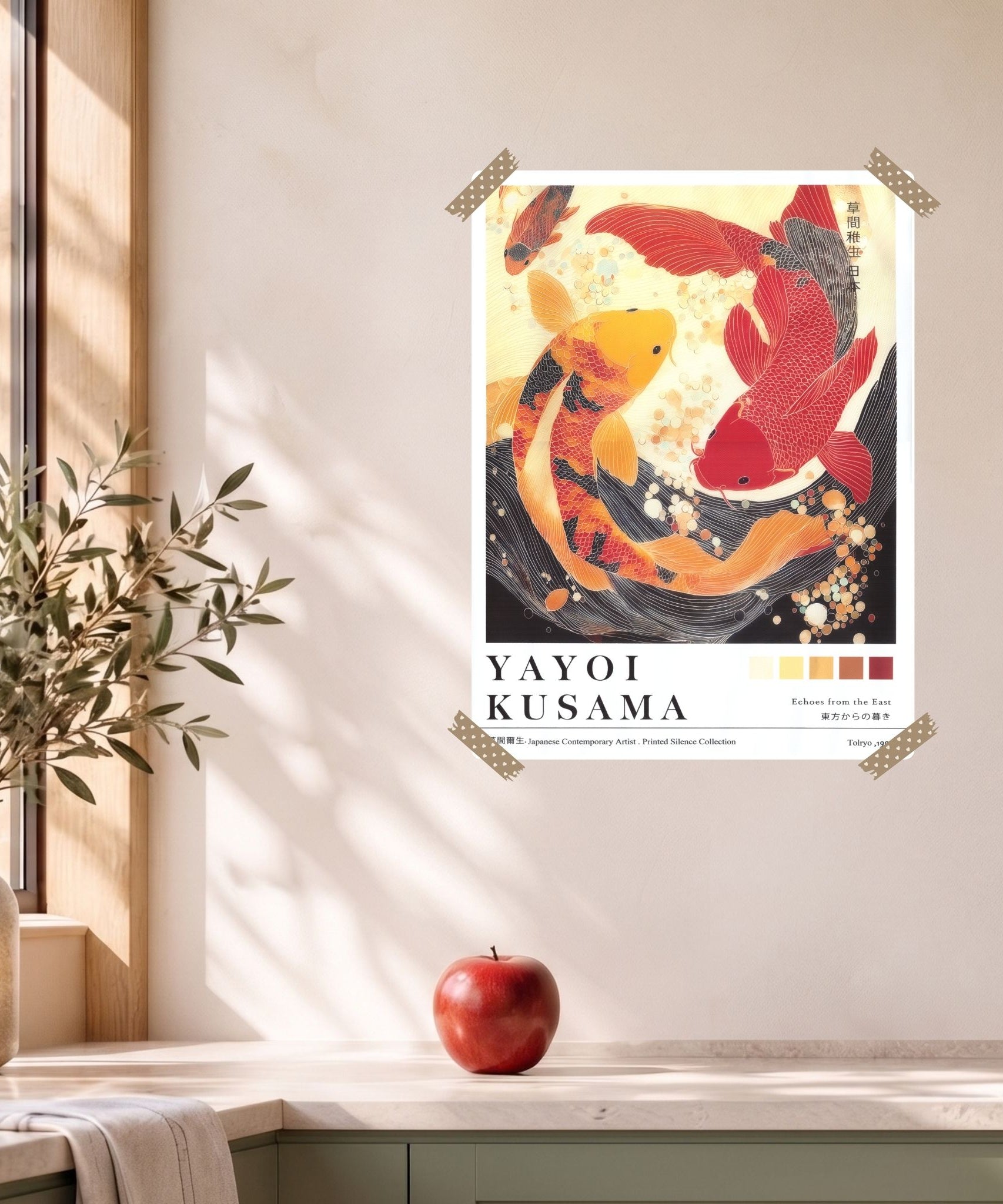 Japan Yayoi Kusama Poster | Asiatisches Fisch Leinwandbild Wanddeko
