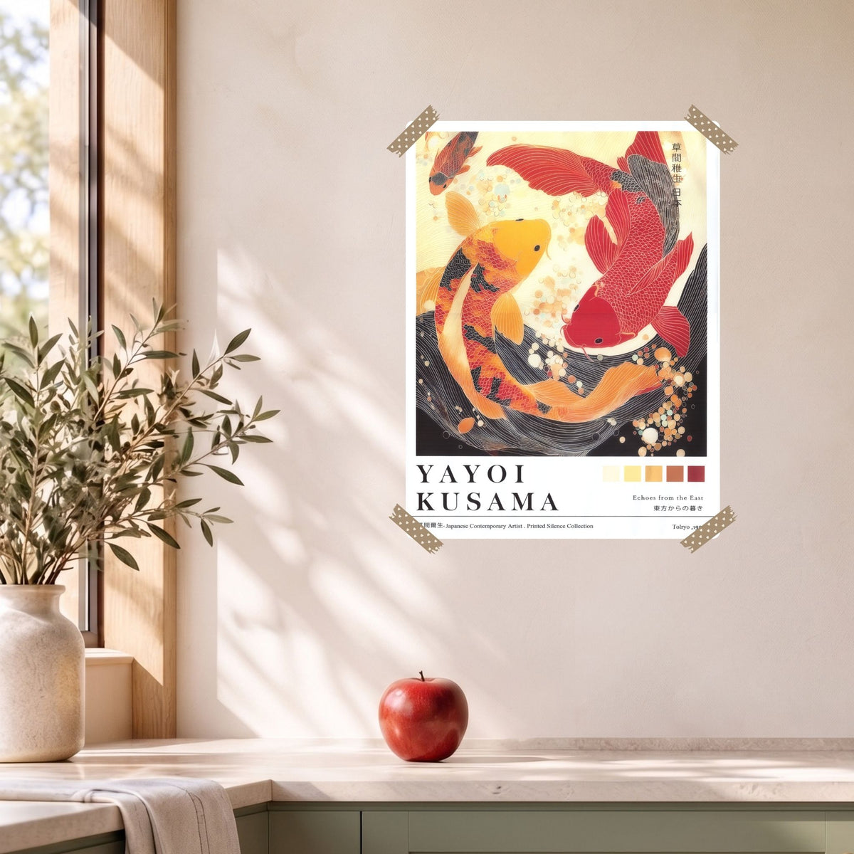 Japan Yayoi Kusama Poster | Asiatisches Fisch Leinwandbild Wanddeko