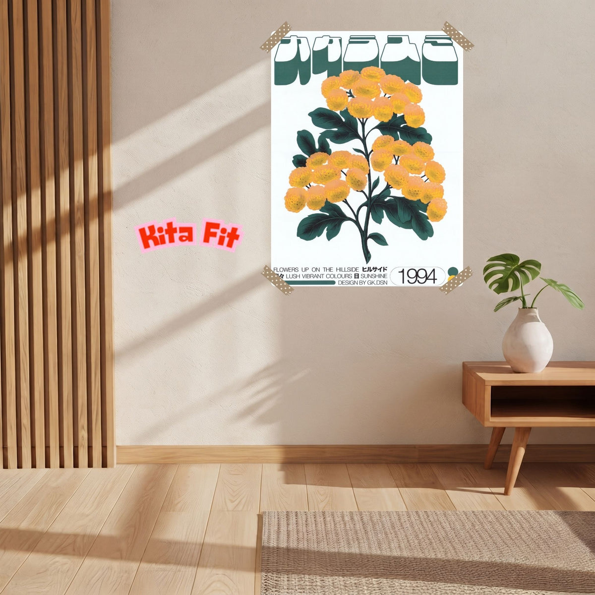 Vintage Blumen Poster | Japanisches Botanik Leinwandbild Wanddeko