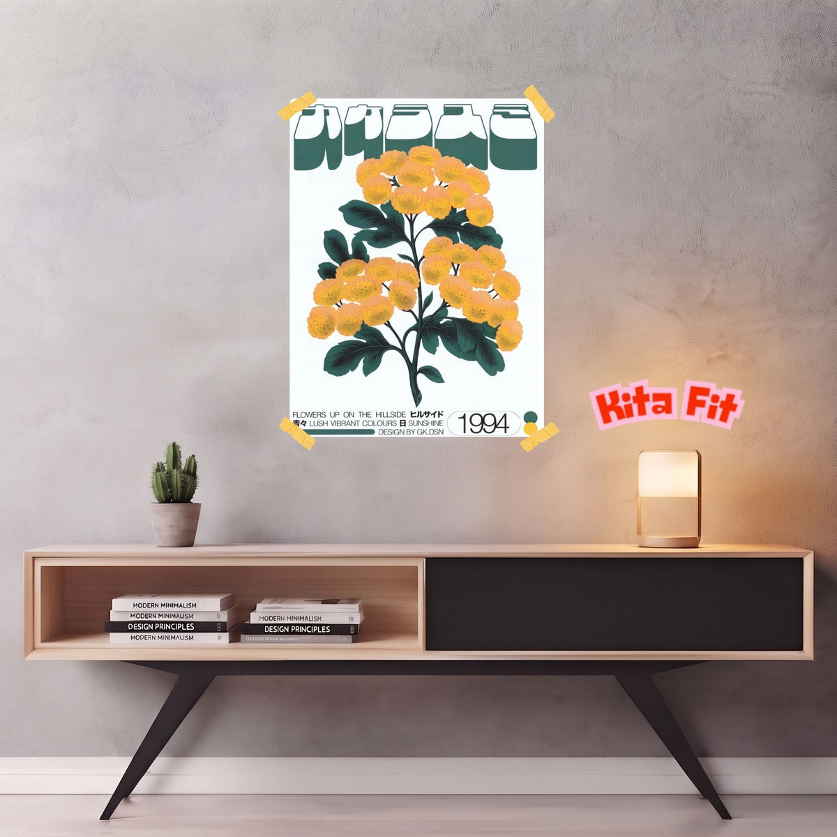 Vintage Blumen Poster | Japanisches Botanik Leinwandbild Wanddeko
