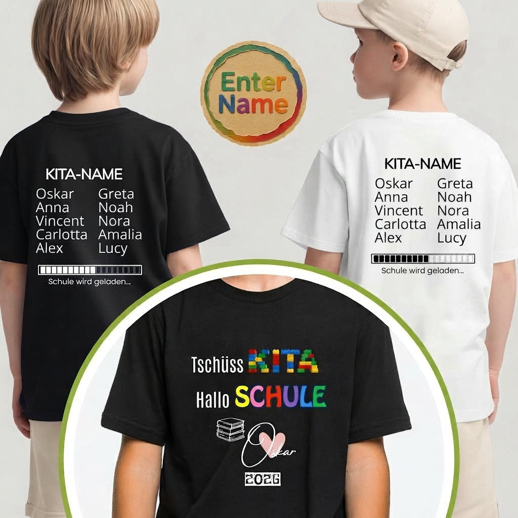 Kita Abschied Geschenk | Personalisiertes Tschüss Kita T-Shirt mit Namen
