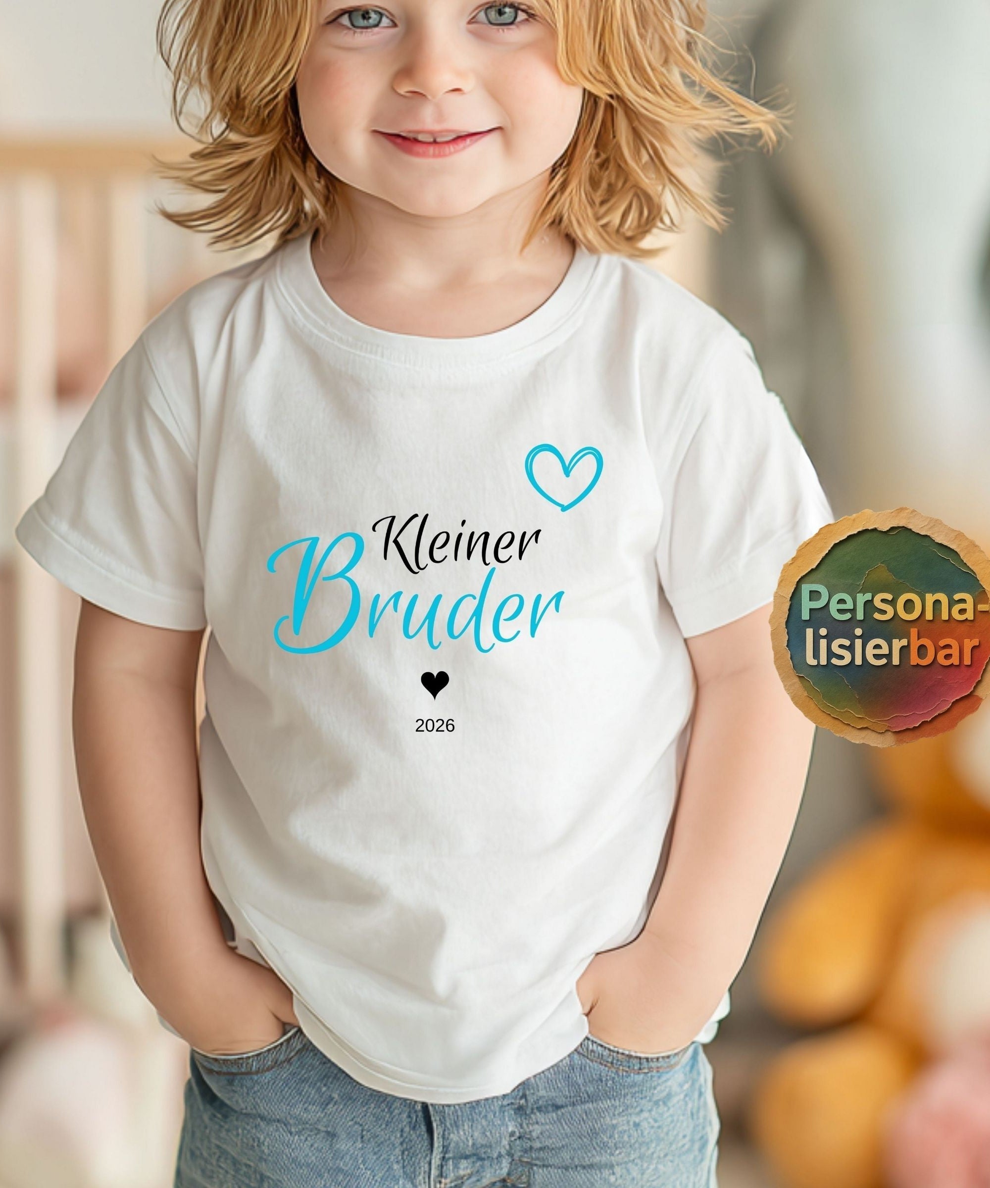 Geschwister Geschenk | Großer Kleiner Bruder Schwester Shirt mit Namen