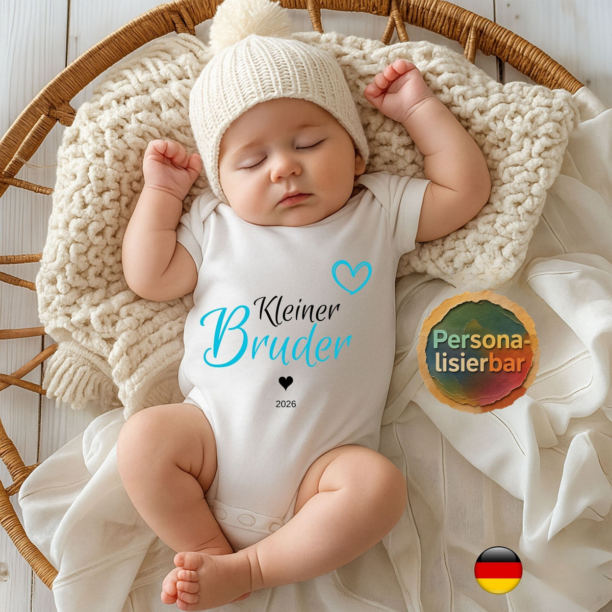 Geschwister Geschenk | Großer Kleiner Bruder Schwester Shirt mit Namen