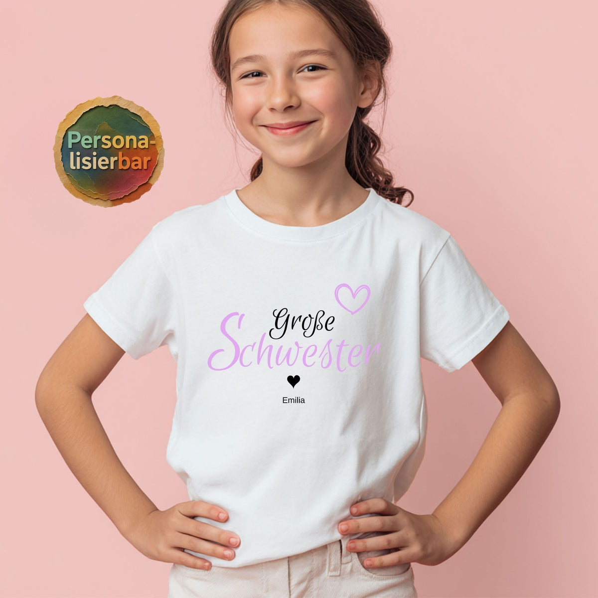Geschwister Geschenk | Großer Kleiner Bruder Schwester Shirt mit Namen
