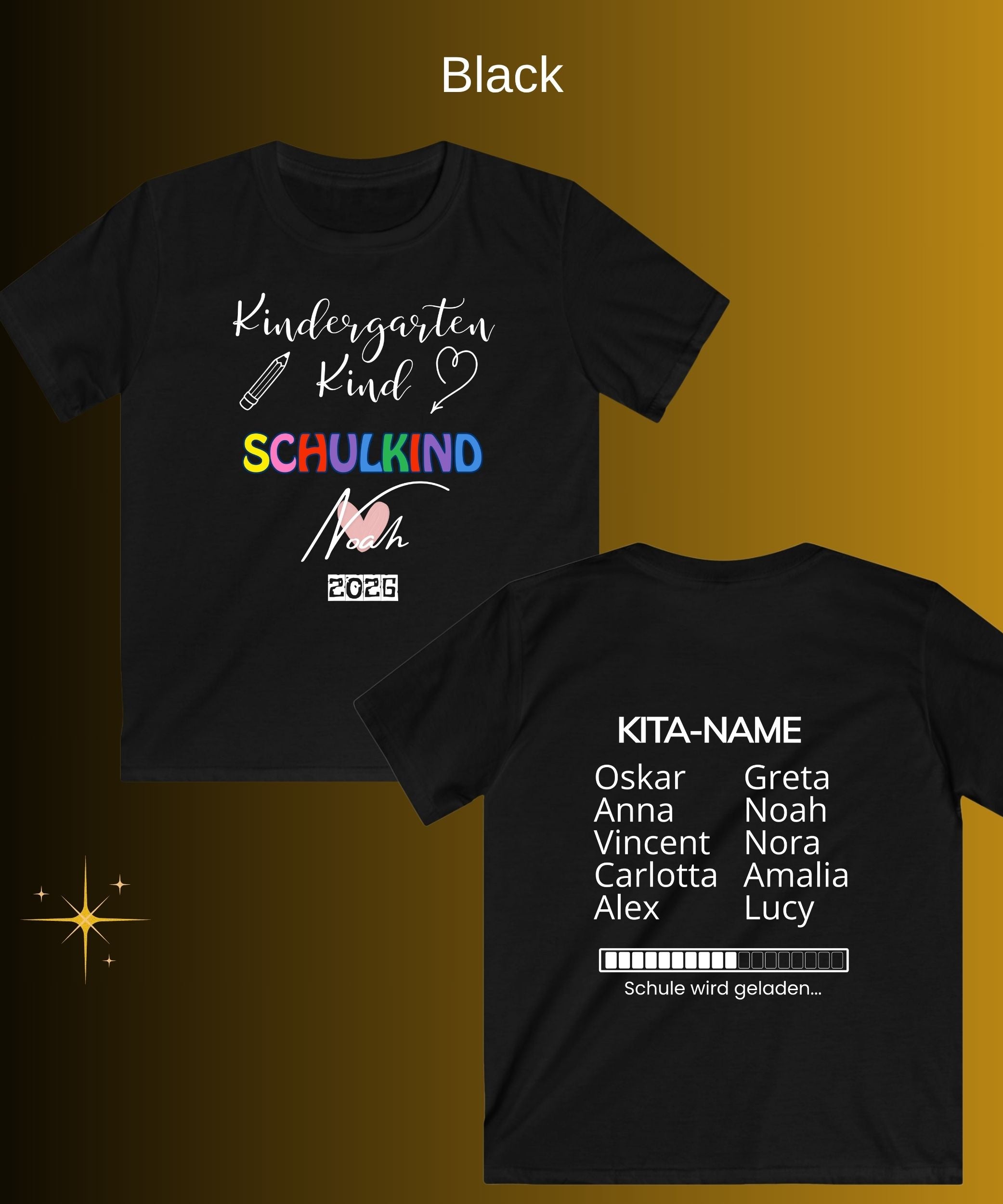 Schulkind Geschenk | Personalisiertes Kindergarten Kind T-Shirt mit Namen