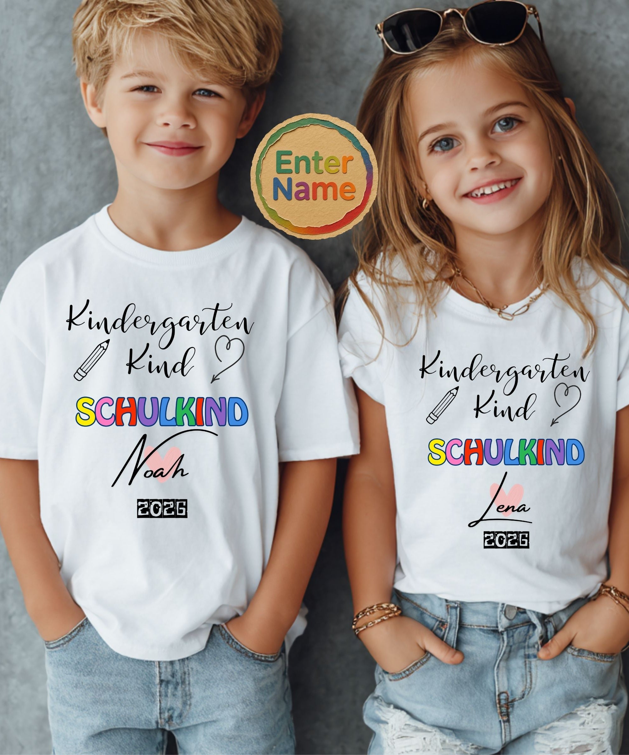 Schulkind Geschenk | Personalisiertes Kindergarten Kind T-Shirt mit Namen