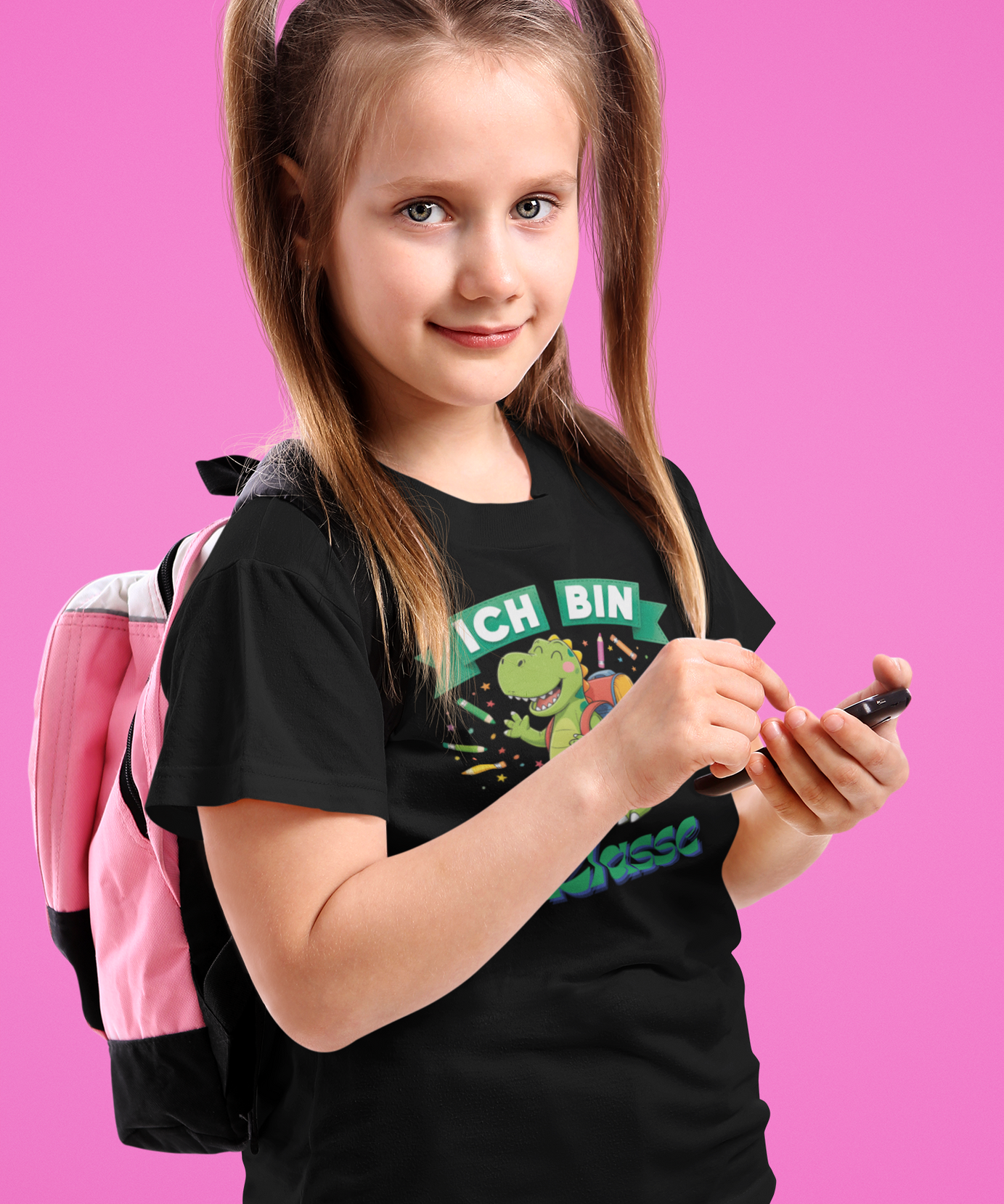 Schulstart Geschenk | Personalisiertes Schulkind Dino T-Shirt Klasse 1-5
