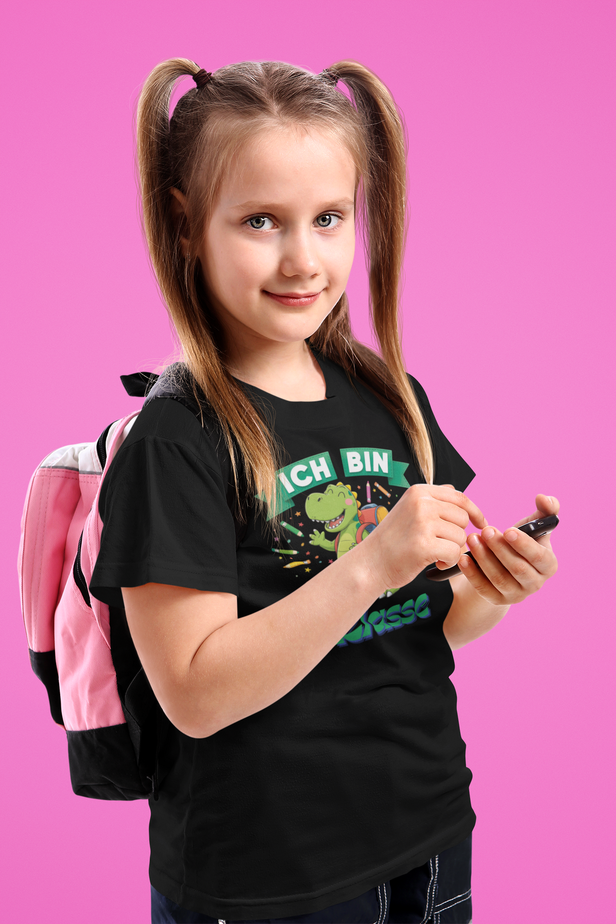 Schulstart Geschenk | Personalisiertes Schulkind Dino T-Shirt Klasse 1-5