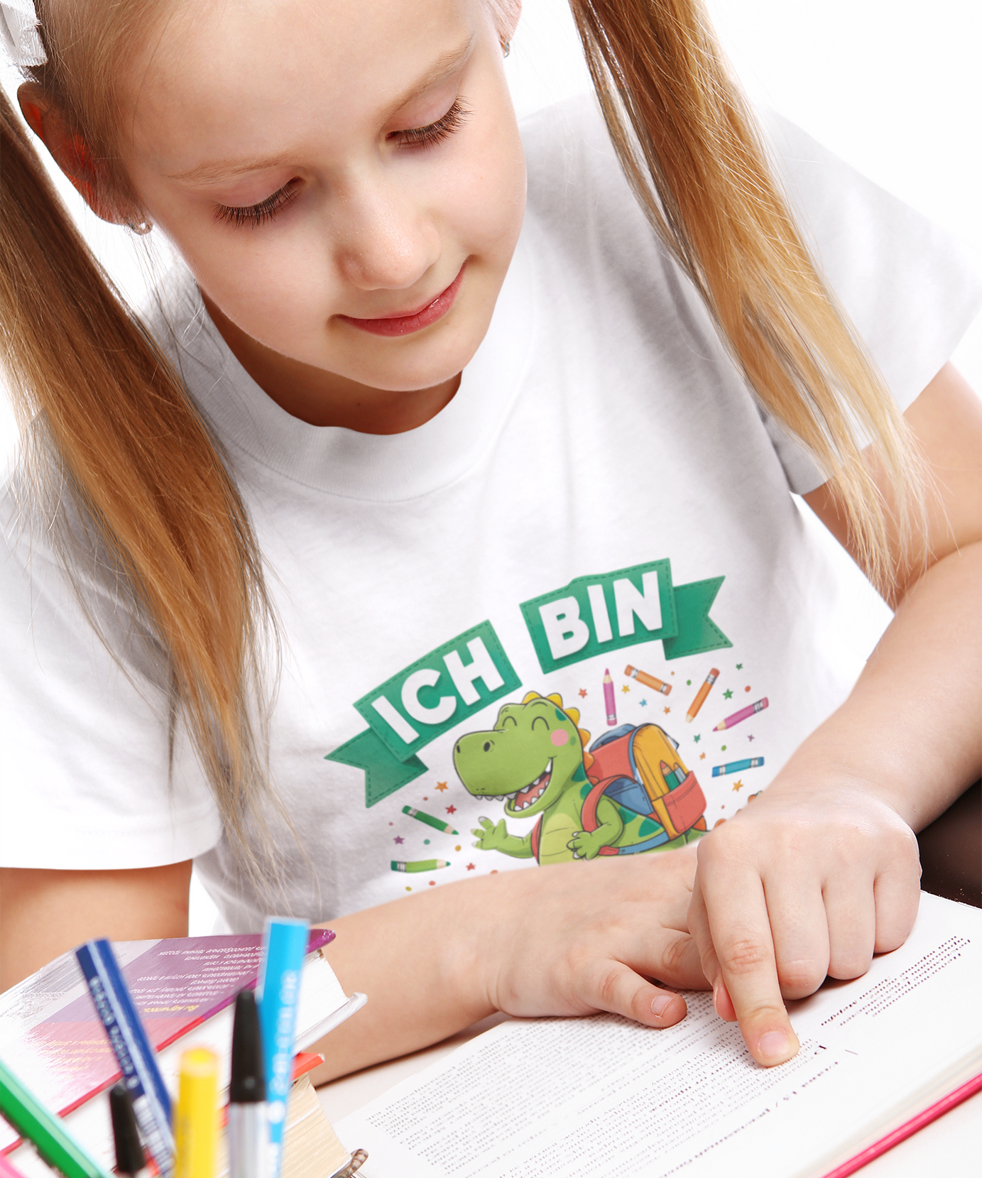 Schulstart Geschenk | Personalisiertes Schulkind Dino T-Shirt Klasse 1-5
