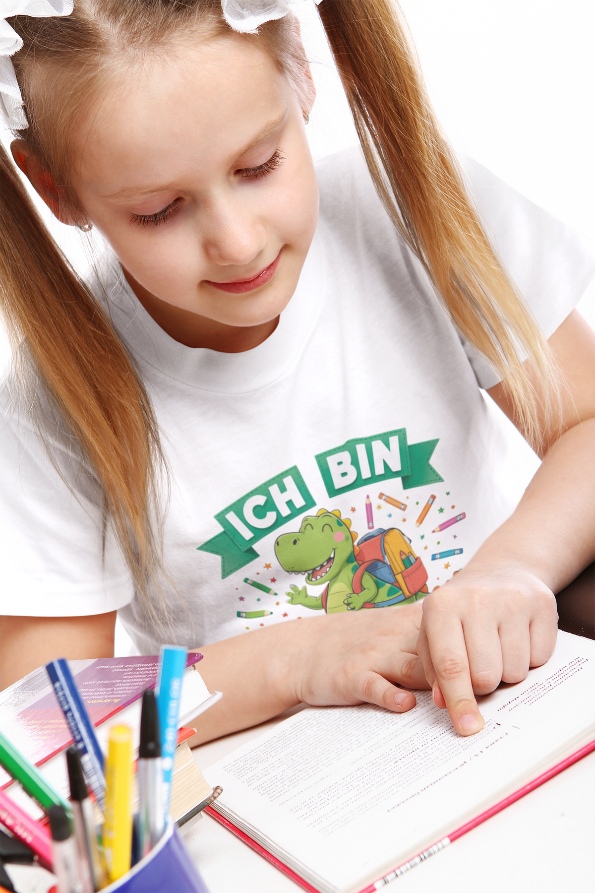 Schulstart Geschenk | Personalisiertes Schulkind Dino T-Shirt Klasse 1-5